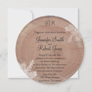 Invitation Arbre anneaux Mariage campagnard rustique Invitati