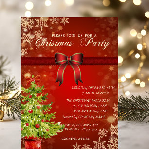 Invitation Arbre aquarelle, Bow Corporate Christmas Party