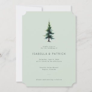 Invitation Arbre aquarelle menthe tranquille