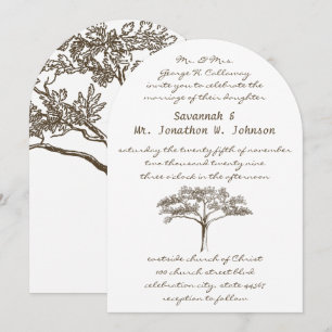 Invitation Arbre d'Amour Romantique Initiales dans le Tronc M