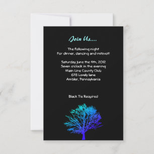 Invitation Arbre dans le Woods Bar Mitzvah Réception Card