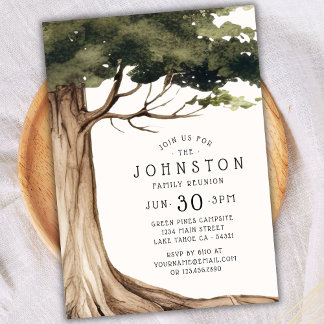 Invitation Arbre d'aquarelle Russe Family Reunion