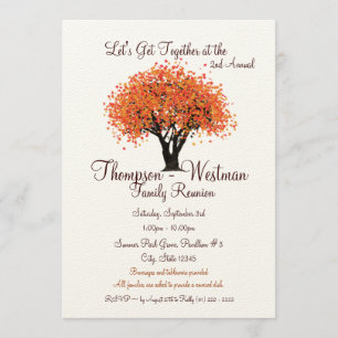 Invitation Arbre d'automne de la réunion familiale