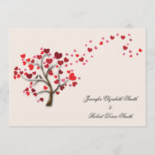 Invitation Arbre de coeur rouge sur Mariage ivoirien