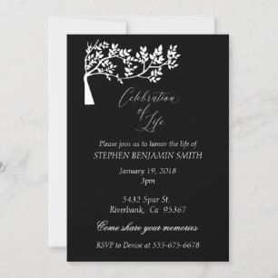 Invitation Arbre de la Célébration de la Vie Service de Mémor