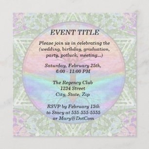 Invitation Arbre de la vie en arc-en-ciel