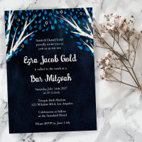 Arbre de la vie Stars Aquarelle Bat Bar Mitzvah