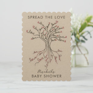 Invitation Arbre de l'amour Sérieux Baby shower personnalisé