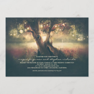 Invitation Arbre de lumière romantique à cordes - Mariage de 