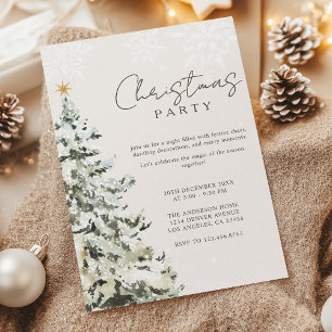 Invitation Arbre de Noël à l'aquarelle élégant pour la fête d