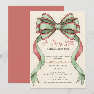 Invitation Arbre de Noël à ruban rouge Joyeux petit shower de