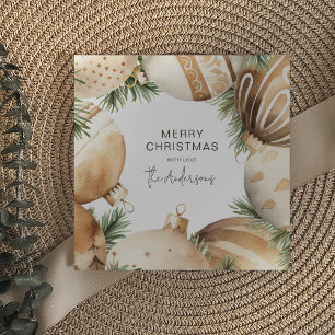 Invitation Arbre de Noël crème et or