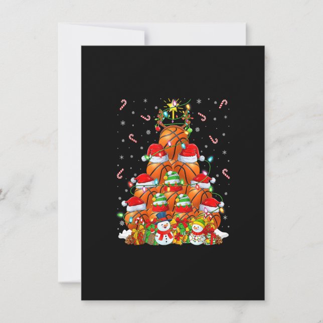 Invitation Arbre de Noël éclairage basket Santa Basketball Ch (Devant)