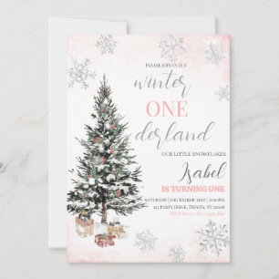 Invitation Arbre de Noël Hiver Onderland Anniversaire
