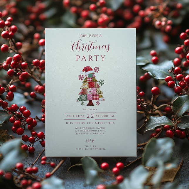 Invitation Arbre de Noël Patchwork Prépa (Créateur téléchargé)