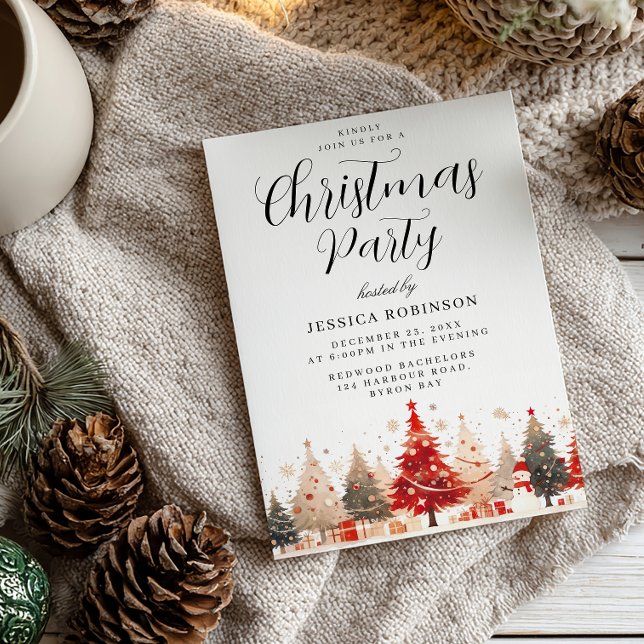 Invitation Arbre de Noël & Présente tous l'événement Fête de  (Créateur téléchargé)