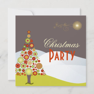 Invitation Arbre de Noël rétro PixDezines