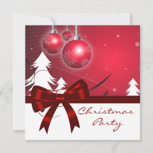 Invitation Arbre de Noël Rouge Blanc Fête de Noël Rouge Blanc