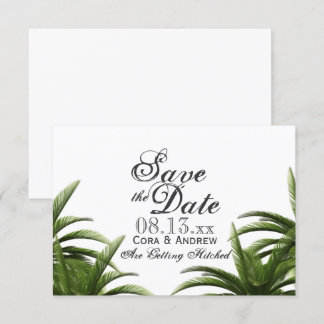 Invitation Arbre de palmier tropical vert Mariage Économisez 
