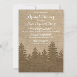 Invitation Arbre de pin rustique toile de jute Fête de mariag