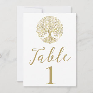 Invitation Arbre de Vie Crème et Or Mariage aux racines celti