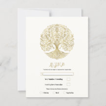 Arbre de Vie Crème Or Mariage Celtique RSVP