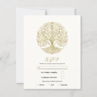 Arbre de Vie Crème Or Réponse Mariage Celtique RSV
