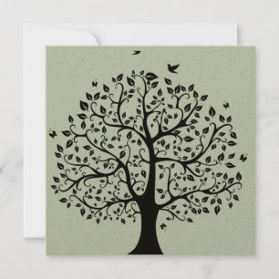 Invitation Arbre de vie en noir et blanc