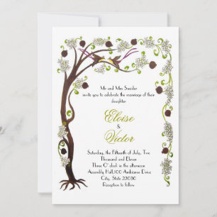 Invitation Arbre de vie mariage faire-part, vertical