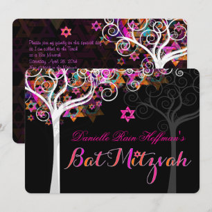 Invitation Arbre de vie pour Bat Mitzvah de PixDezines / fond