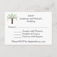 Arbre de Vie Réponse RSVP de Mariage Campagnard Mo
