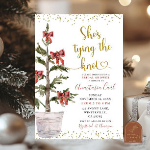 Invitation Arbre d'hiver Ruban Elle Attache Le Nœud Fête de F