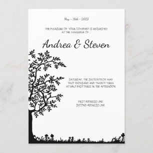 Invitation Arbre d'invitation de mariage de la vie. Branches