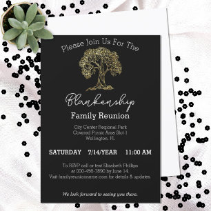 Invitation Arbre d'or Arbre d'or Fête de Réunion familiale un