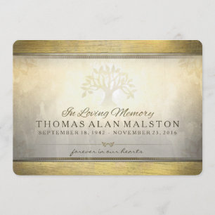 Invitation Arbre d'or d'invitation de cérémonie commémorative
