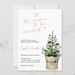 Invitation Arbre élégant Noël Lancement de fiancaille