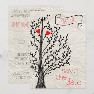 Invitation Arbre et Coeurs