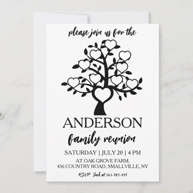 Invitation arbre famille se réunir réunion famille (Devant)