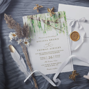 Invitation Arbre Saule Pleureur Mariage Élégant Rustique Mode