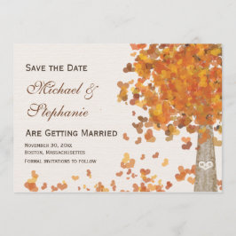 Invitation Arbre sculpté automne Enregistrer la date Mariage 