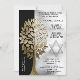 Invitation Arbre simple Bar Mitzvah
