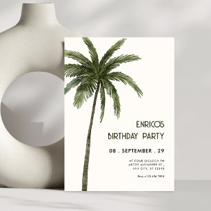 Invitation Arbre tropical palmier minimaliste