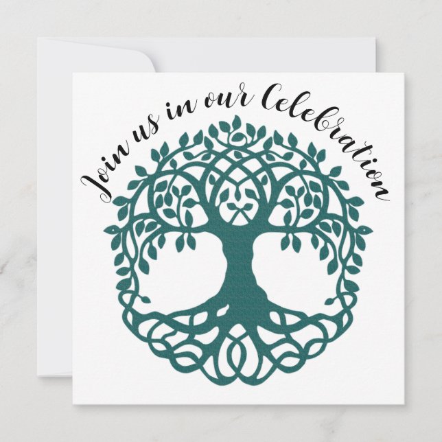 Invitation Arbre vert de la vie Fin du traitement Cancer (Devant)