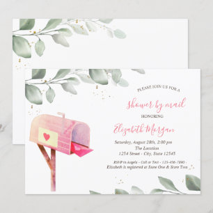 Invitation Arbres aux feuilles en aquarelle et boîte aux lett