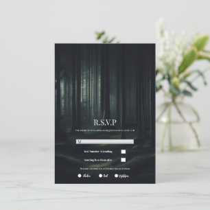 Invitation Arbres de la forêt sombre Moody au mariage crépusc