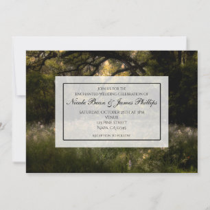 Invitation Arbres de Mariage Bois Floral Rustique Forêt Encha