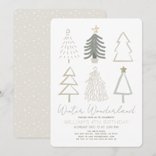 Invitation Arbres de Noël Wonderland d'hiver Anniversaire