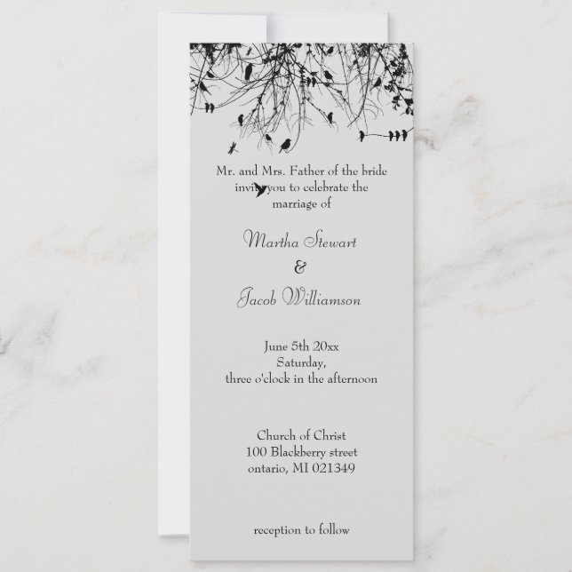 Invitation Arbres et oiseaux (Devant)