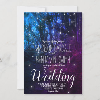 Invitation Arbres forestiers enchantés Fairy Lights Mariage
