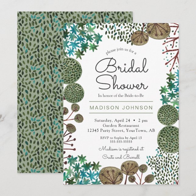 Invitation Arbres Forêt Bois | Réception de Mariage | Invitat (Devant / Derrière)